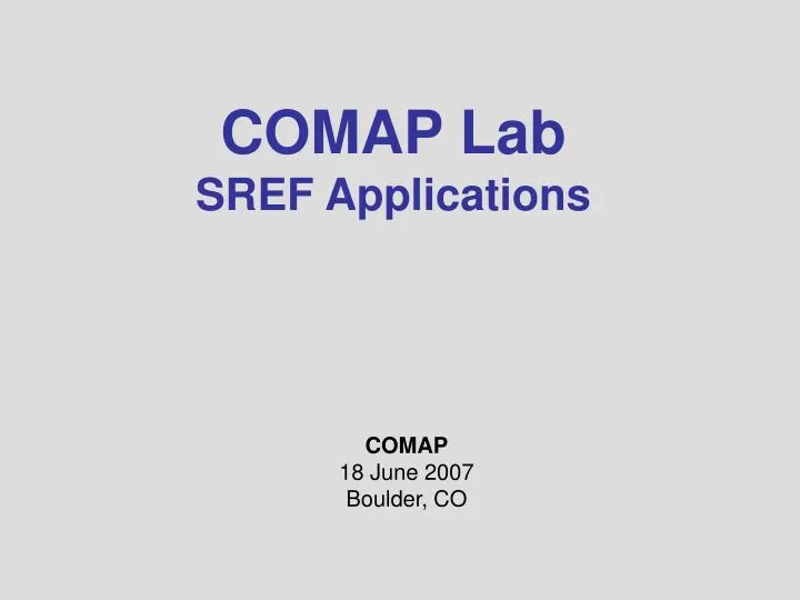 comap lab sref applications