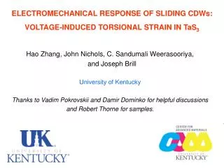 ELECTROMECHANICAL RESPONSE OF SLIDING CDWs: VOLTAGE-INDUCED TORSIONAL STRAIN IN TaS 3