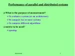 Performance of parallel and distributed systems - slide 1