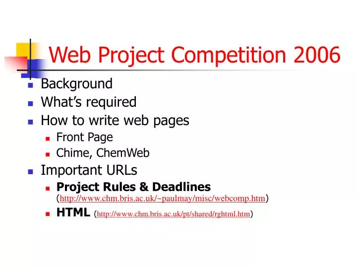 web project competition 2006