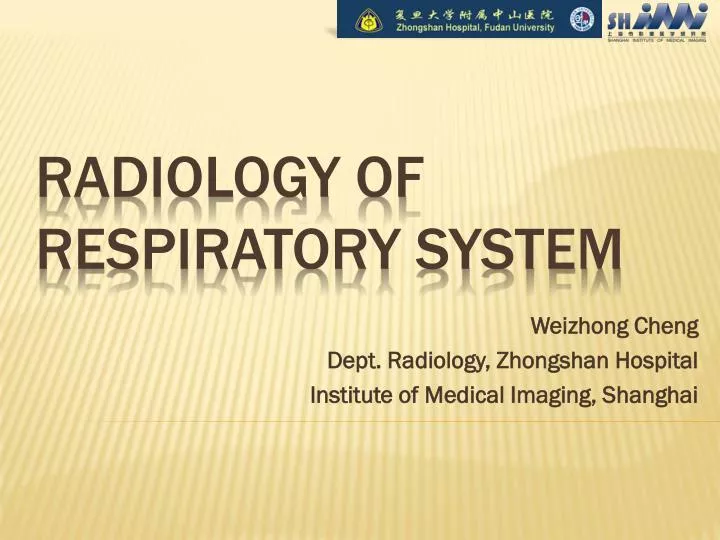 weizhong cheng dept radiology zhongshan hospital institute of medical imaging shanghai