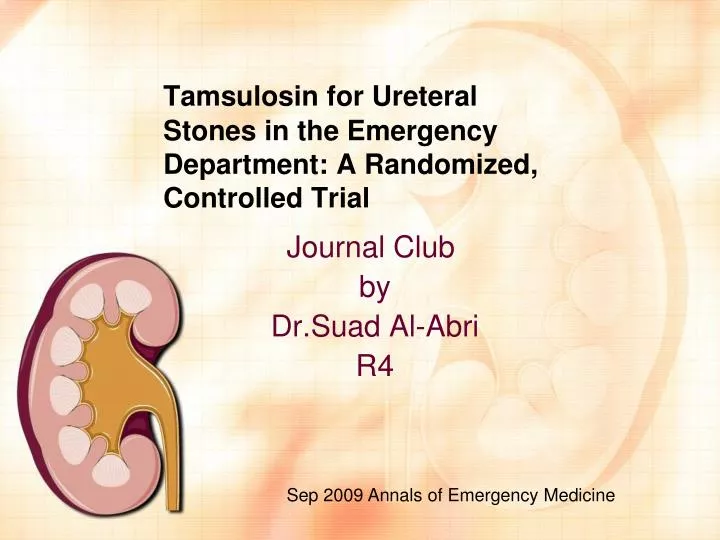 tamsulosin for ureteral stones in the emergency department a randomized controlled trial