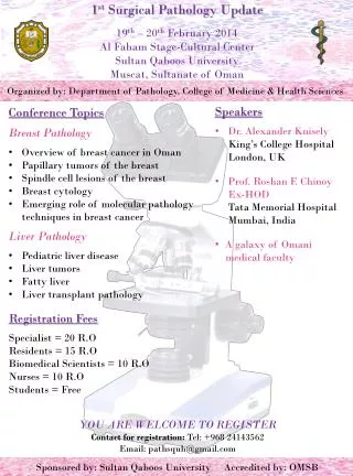 Organized by: Department of Pathology, College of Medicine &amp; Health Sciences