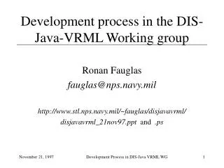 Development process in the DIS-Java-VRML Working group