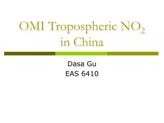 OMI Tropospheric NO 2 in China