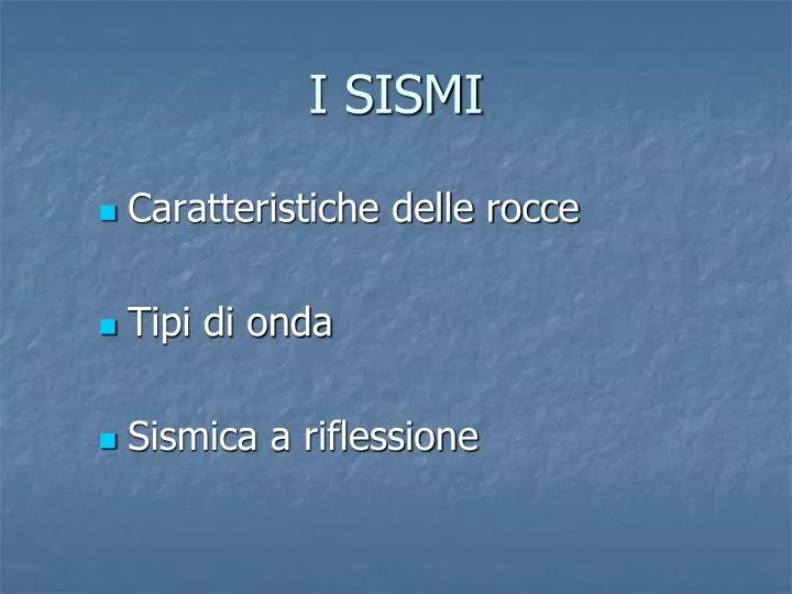 i sismi