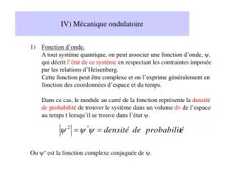 iv m canique ondulatoire