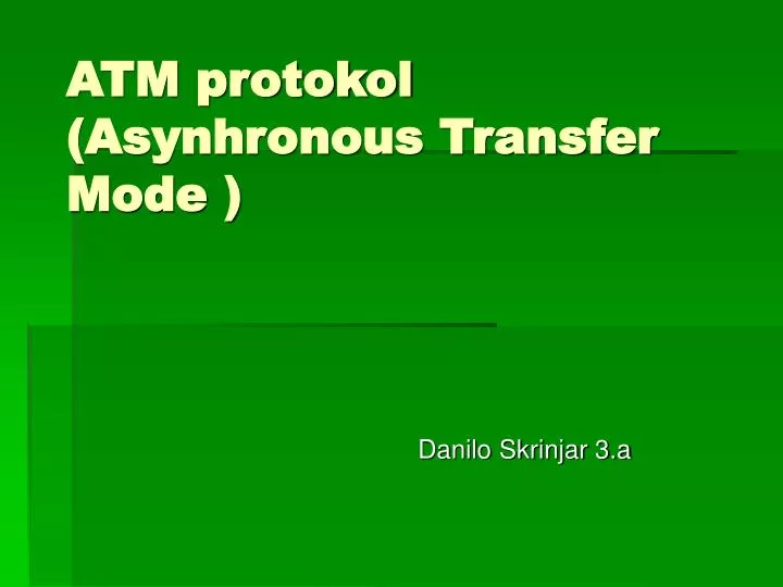 atm protokol asynhronous transfer mode