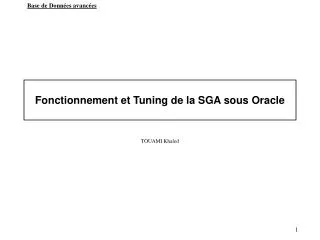 fonctionnement et tuning de la sga sous oracle