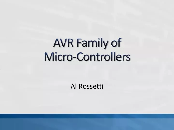 avr family of micro controllers