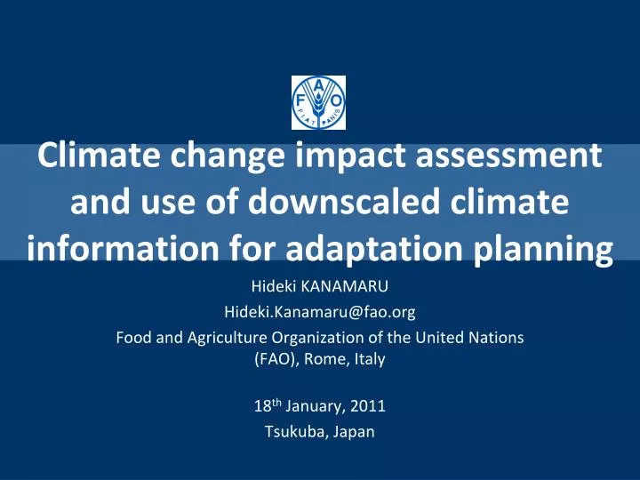 climate change impact assessment and use of downscaled climate information for adaptation planning