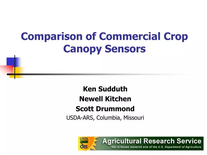 comparison of commercial crop canopy sensors