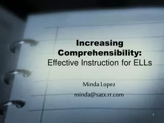 increasing comprehensibility effective instruction for ells