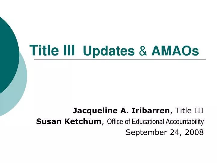 title iii updates amaos