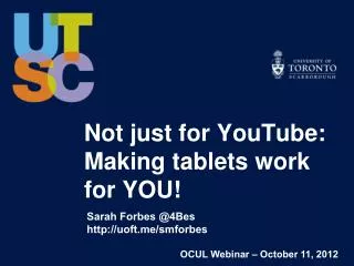 Not just for YouTube: Making table t s work for YOU !