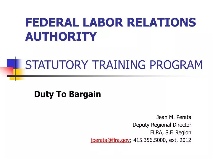 federal labor relations authority statutory training program