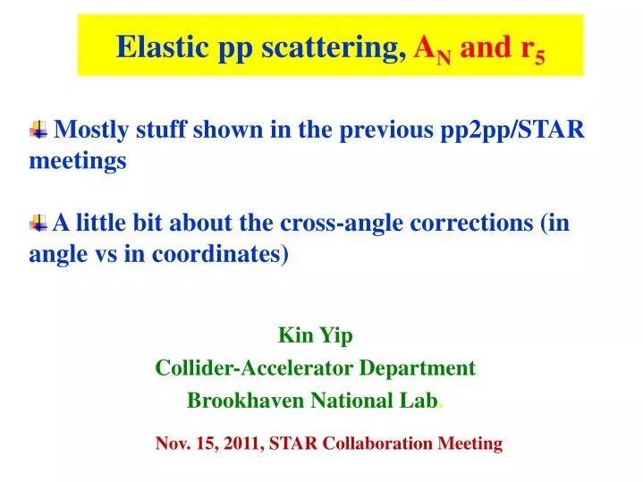 elastic pp scattering a n and r 5