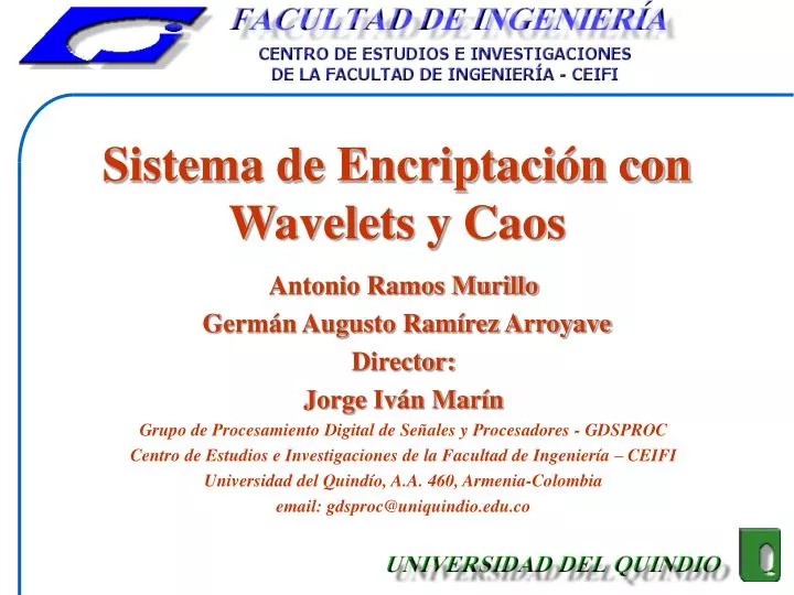 sistema de encriptaci n con wavelets y caos