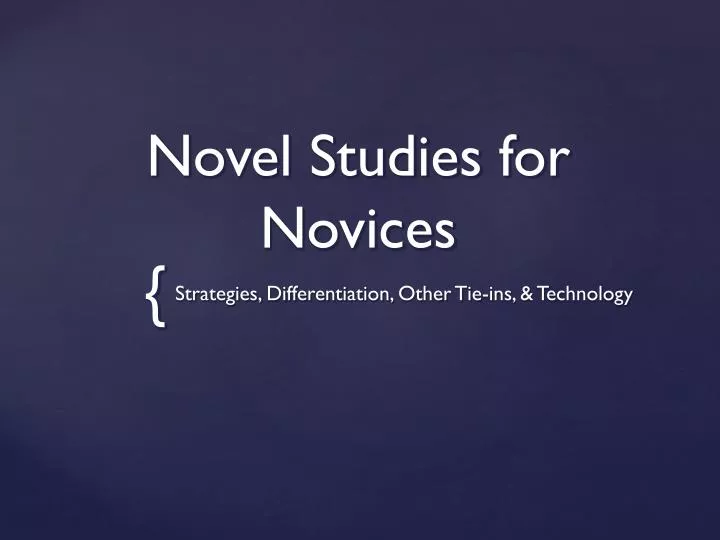 novel studies for novices