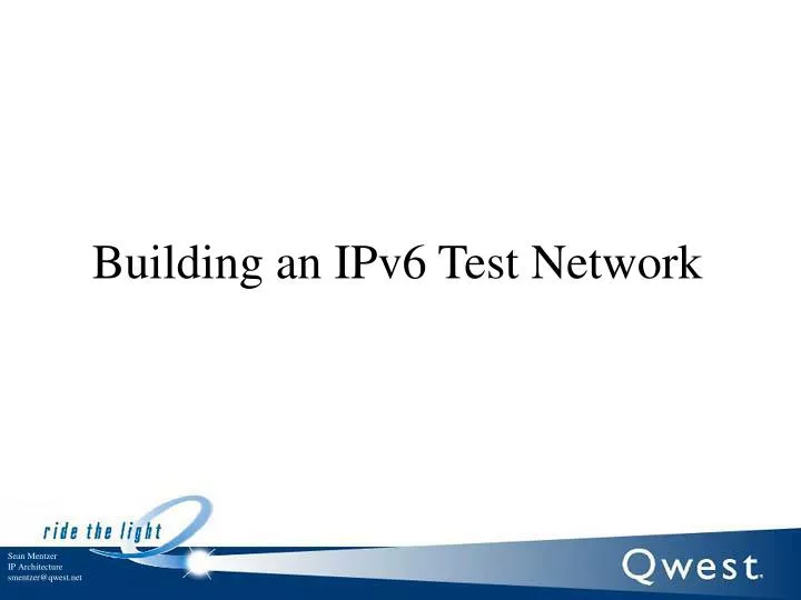 building an ipv6 test network