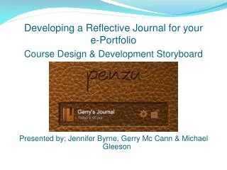 Developing a Reflective Journal for your e-Portfolio