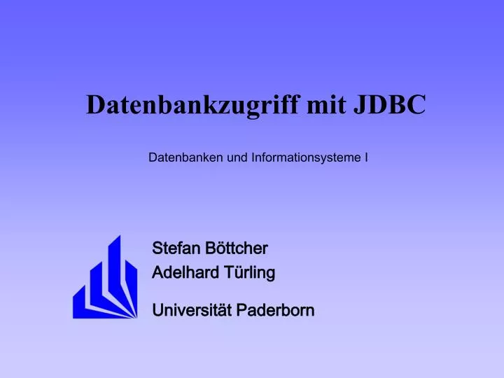 datenbankzugriff mit jdbc