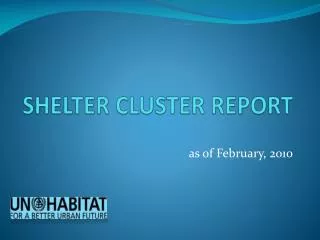 SHELTER CLUSTER REPORT