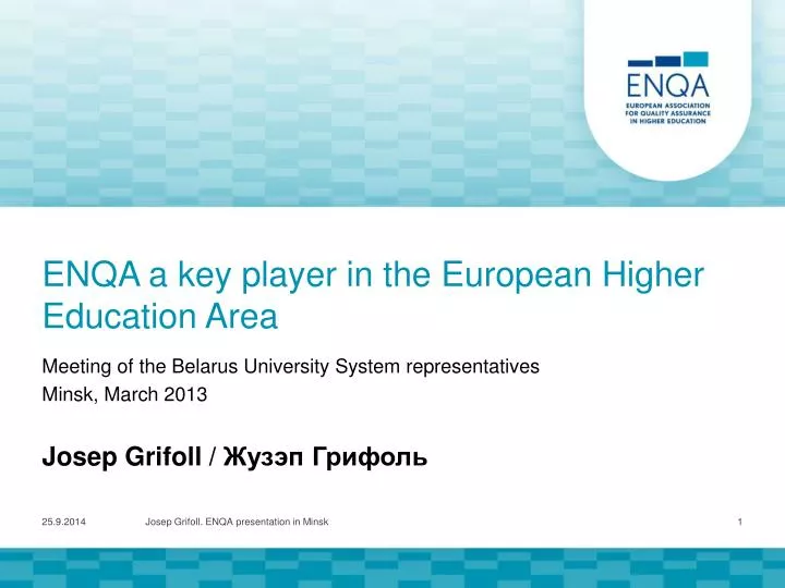 enqa a key player in the european higher education area