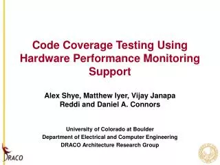 Code Coverage Testing Using Hardware Performance Monitoring Support