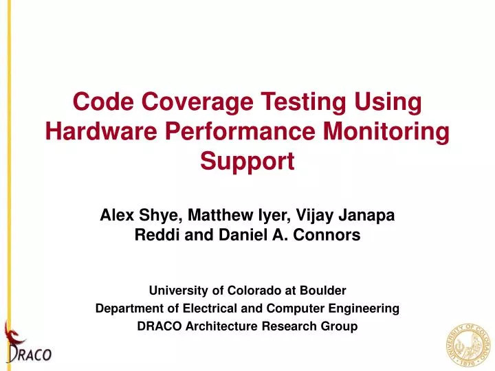 code coverage testing using hardware performance monitoring support