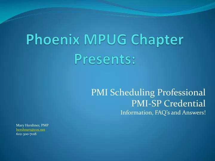 phoenix mpug chapter presents