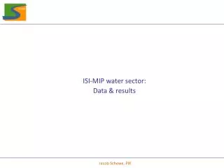 ISI-MIP water sector: Data &amp; results