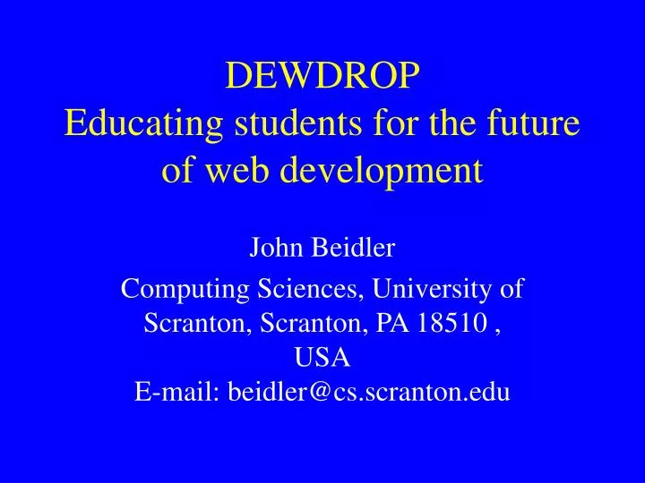 dewdrop educating students for the future of web development