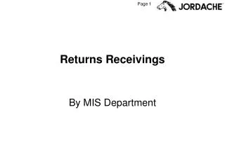 Returns Receivings