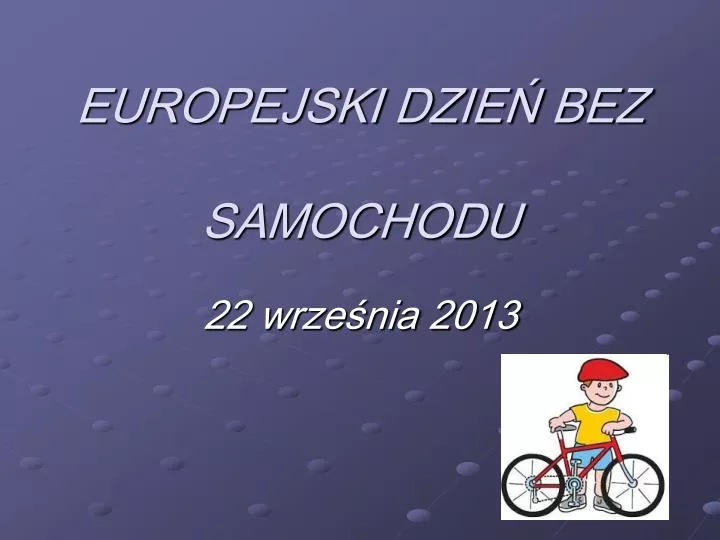 europejski dzie bez samochodu