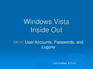 Windows Vista Inside Out