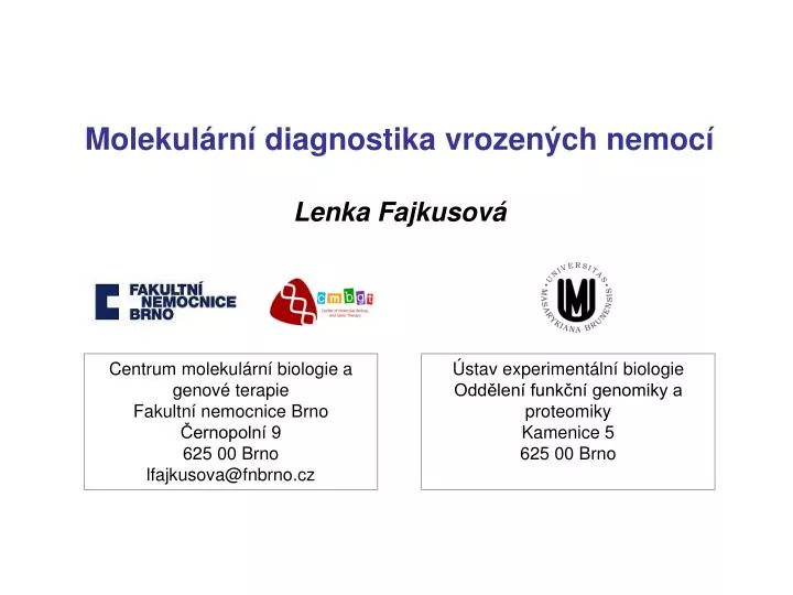 molekul rn diagnostika vrozen ch nemoc