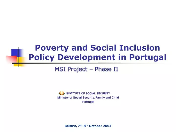poverty and social inclusion policy development in portugal