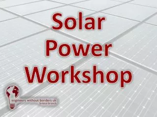 Solar Power Workshop