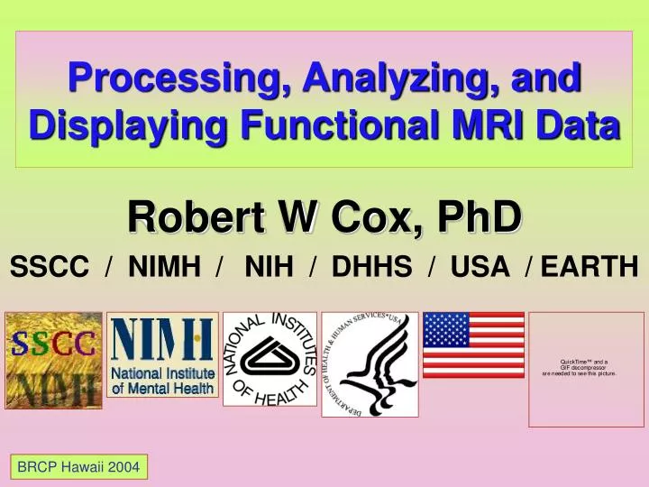 processing analyzing and displaying functional mri data
