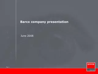 Barco company presentation