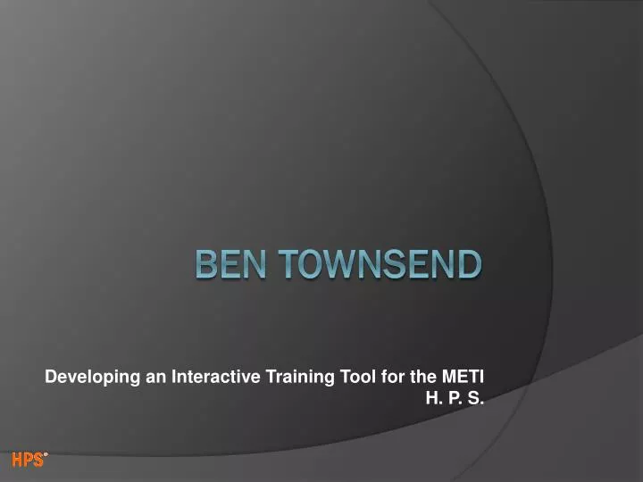 developing an interactive training tool for the meti h p s