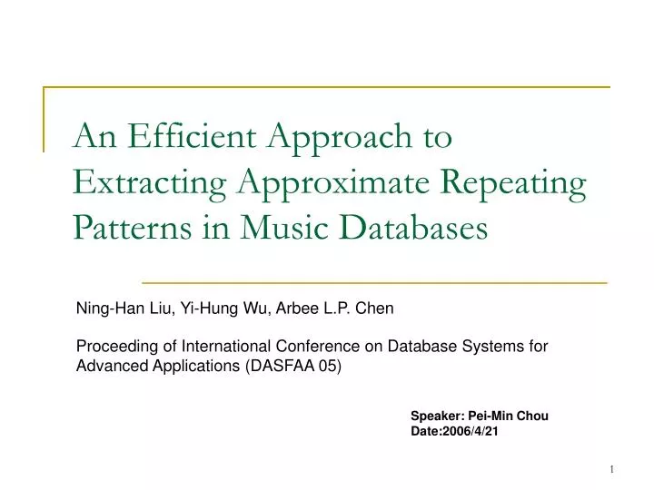 an efficient approach to extracting approximate repeating patterns in music databases