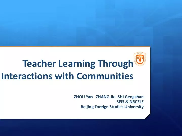 teacher learning through interactions with communities