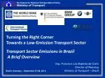 Transport Sector Emissions in Brazil A Brief Overview - slide 1