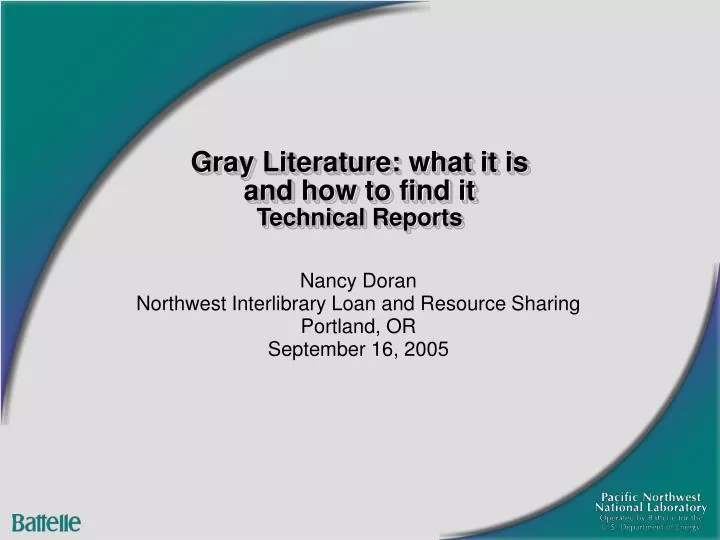 gray literature what it is and how to find it technical reports