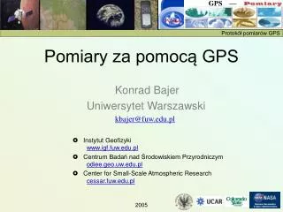 pomiary za pomoc gps