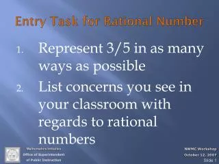 Entry Task for Rational Number