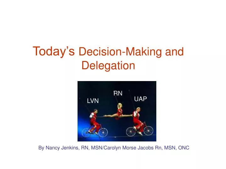 today s decision making and delegation
