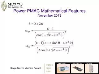 Power PMAC Mathematical Features November 2013